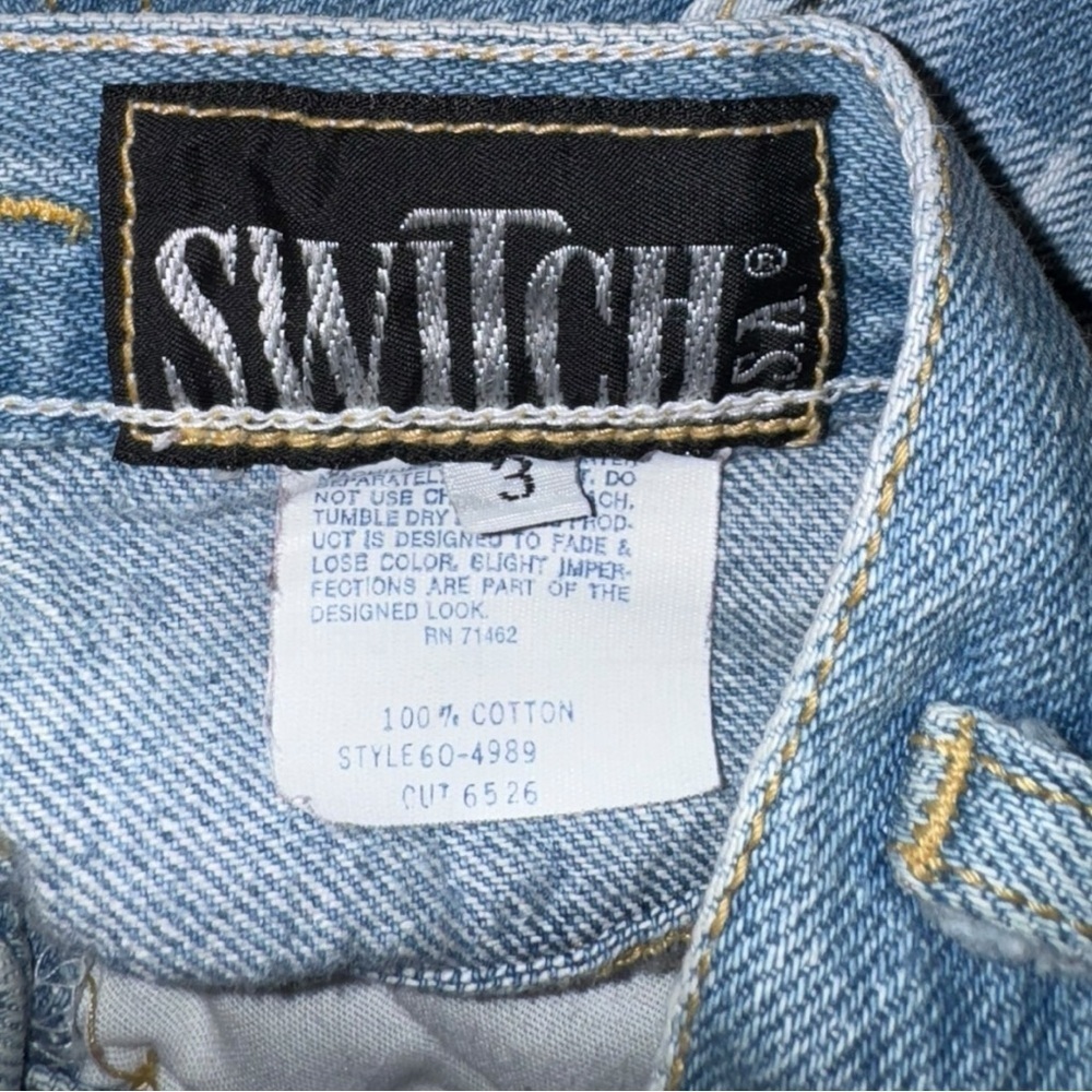 Vintage Y2K Switch USA Plaid Patchwork High-Rise Jean Shorts Size 3 (0/1) - Picture 5 of 7